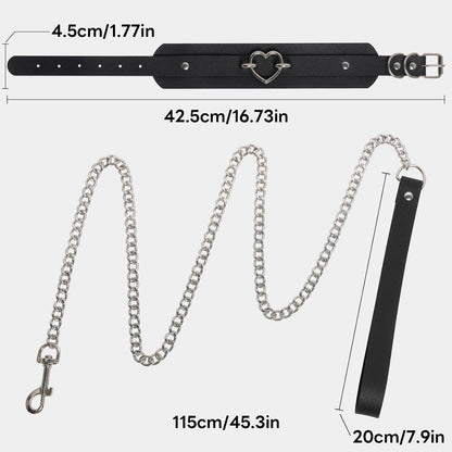 GIFTGRIN gothic leather choker necklace with punk style, featuring metal accents, suitable for fashion, rave, and Halloween cosplay.