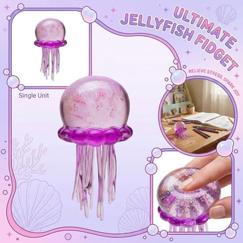 Nee Doh Jellyfish Stress Relief Squeeze Toy - Ultra Squishy & Moldable Malt Sugar Balls for Ultimate Sensory Fun (#Purple)
