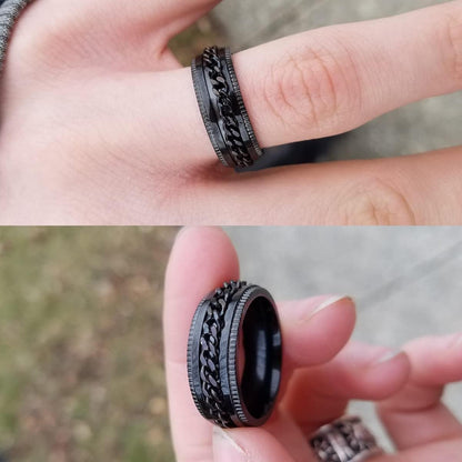 Calming Spinner Ring for Women - Anxiety Relief Fidget Ring - Stress Relief Jewelry - Size 8 Silver