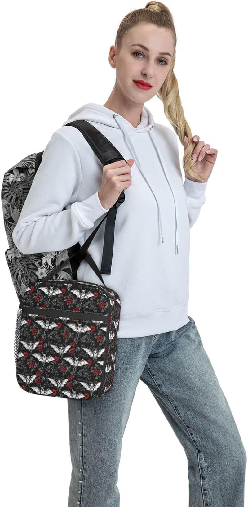 Goth Lunch Box for Women Kids Girls Men Insulated Lunch Bag Lunchbox Adults Lunch Tote Bags Reusable Cooler for Work Office School Picnic Travel