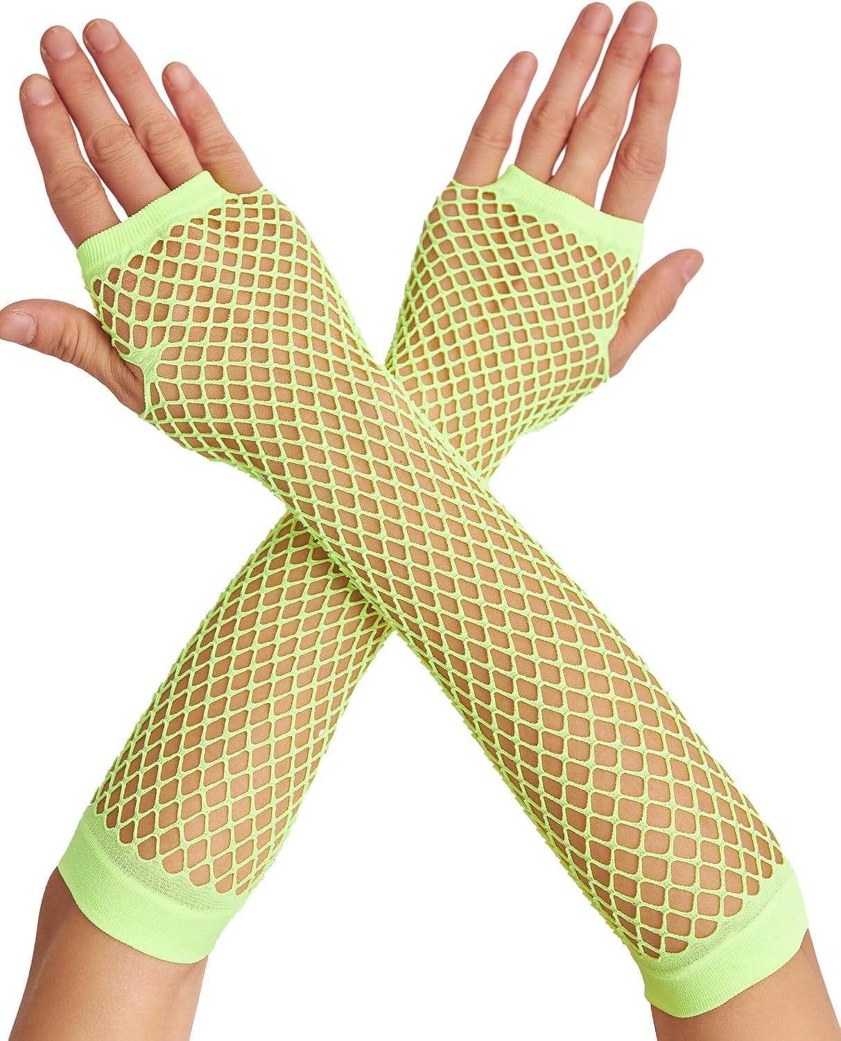 Lone Fishnet Gloves Fingerless for Women Fish Net Arm Sleeve Mesh Emo Goth Punk 80S Scene Accessories