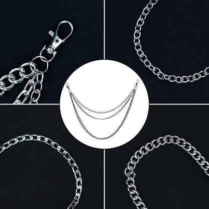Punk Trousers Chain Hip Hop Pants Chain Pocket Chain Belt Chain Rock Jean Chain for Eboy and Egirl, Wallet Chains for Men and Women