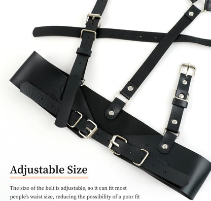Body Chest Harness for Woman Fashion, Punk Rock Leather Vest Women Belt Top Wide Black Goth Belts Gothic Accessories