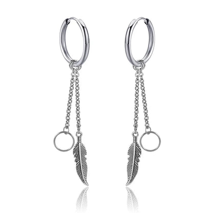 New Punk Stainless Steel Chain Hoop Earrings for Women Men 2021 Trendy Goth Pop Hip Hop Pendants Ear Jewelry Accessories Earring