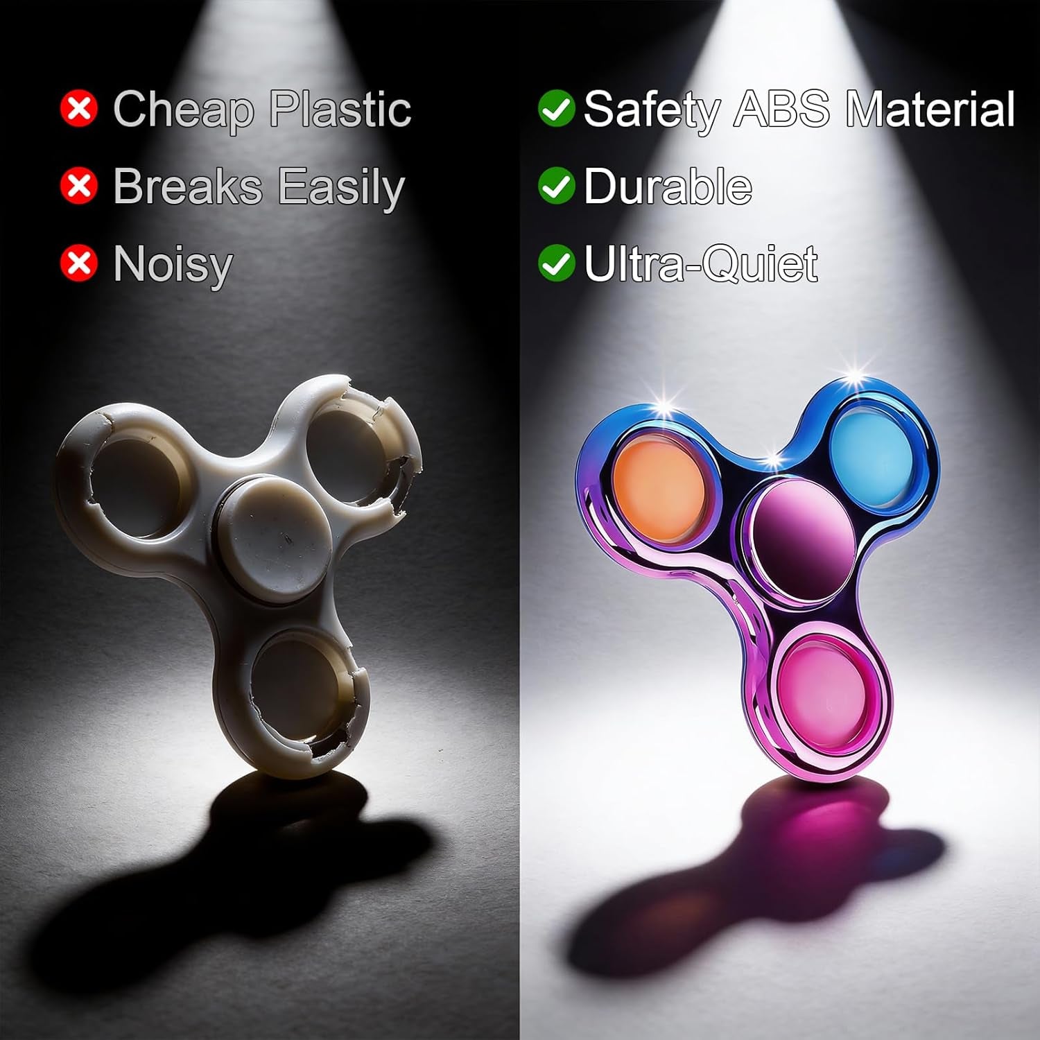 Stress Relief Fidget Toy 3-Pack - Pop Fidget Spinner for Kids & Adults, Perfect for Autism and ADHD Sensory Play
