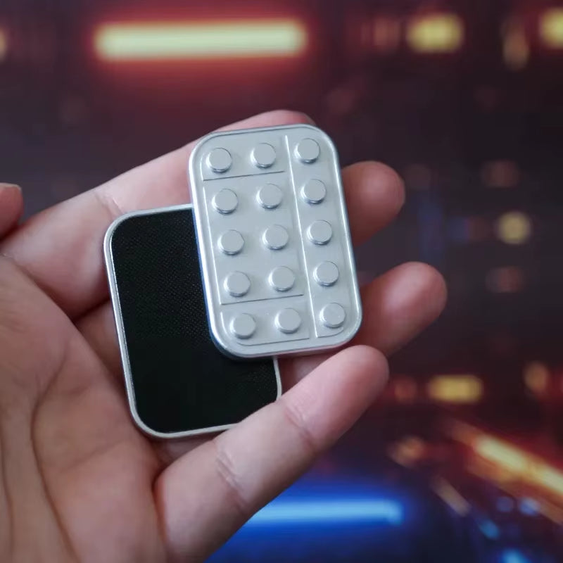 Premium Metal EDC Fidget Slider - Magnetic Haptic Push Block for Stress Relief and Focus, Perfect for Adults with ADHD and Autism