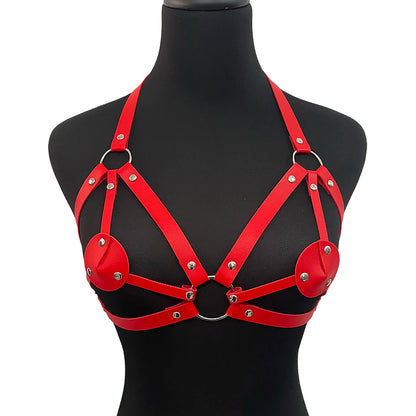 PU Leather Harness Lingerie Belt for Women, Chest Harness, Corset Suspenders, Punk Goth Bra, Sexy Clothing, Sex Accessories