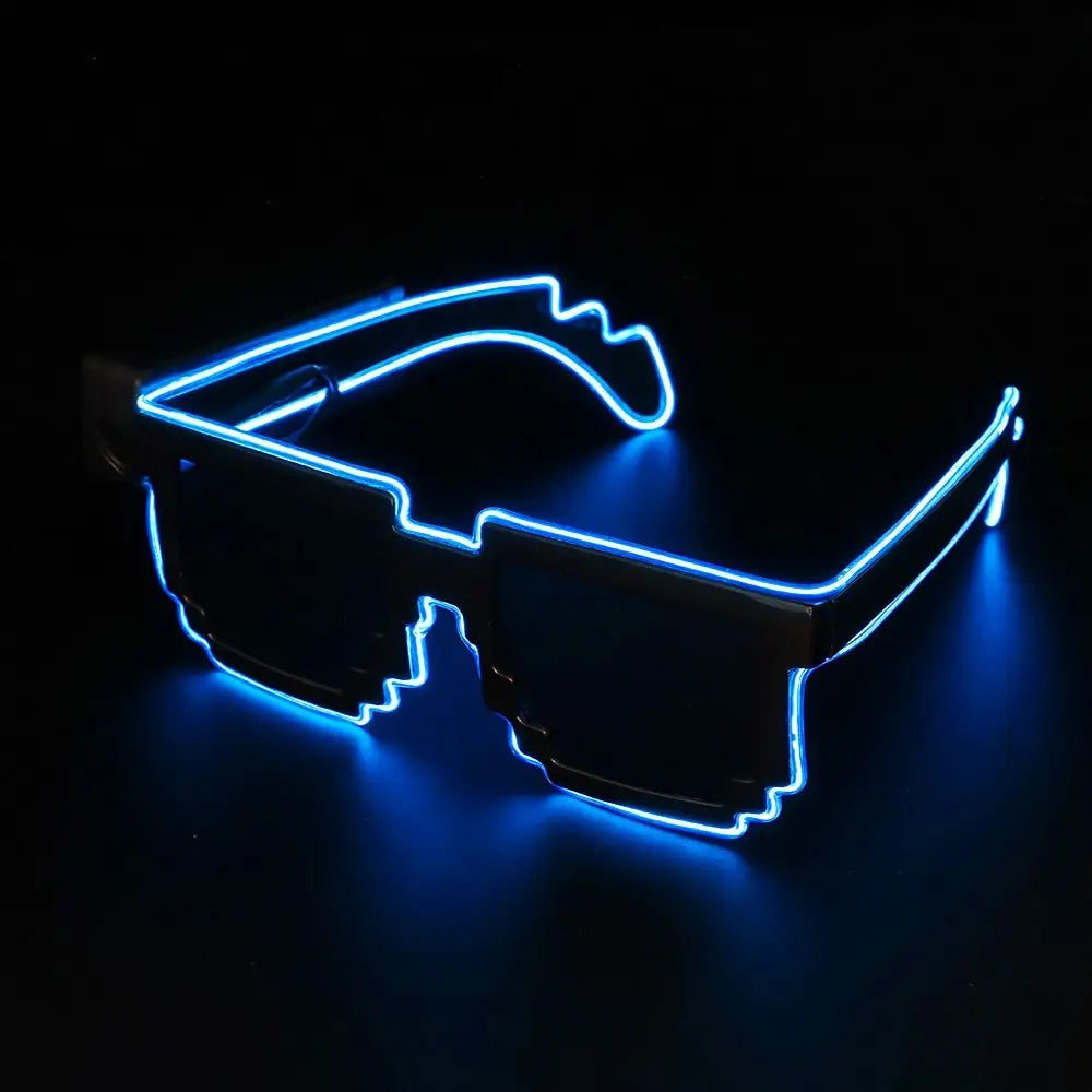 Mosaic LED Glow-in-the-Dark Glasses - Perfect for Rave Parties & Neon Christmas Fun!