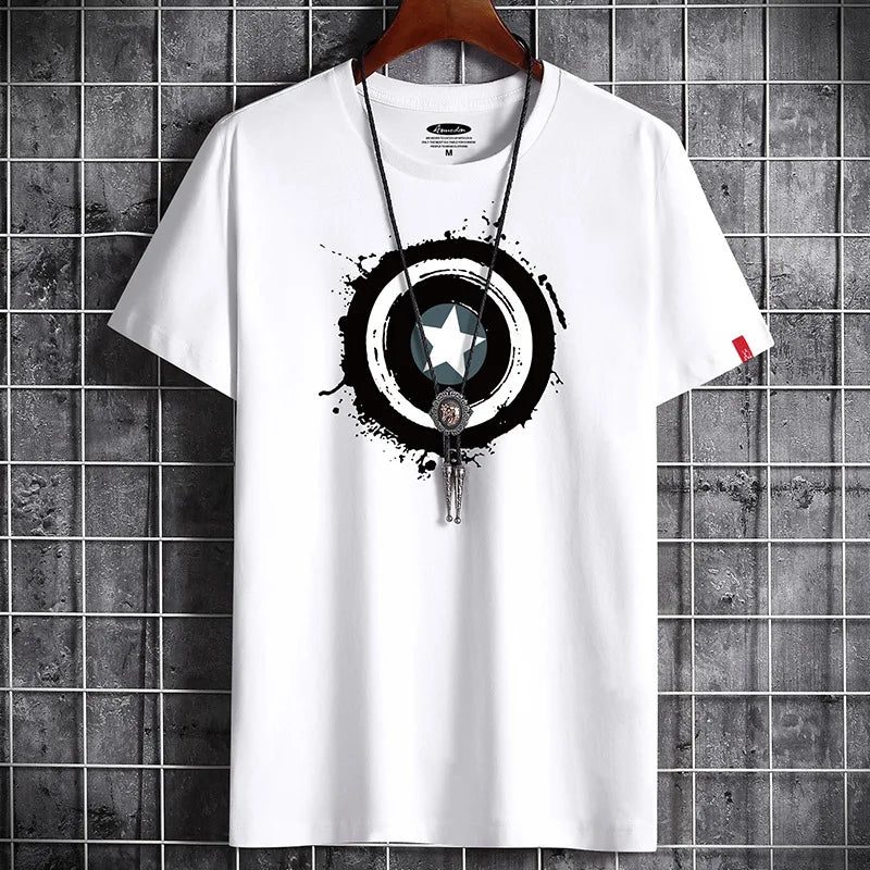 Oversized anime fitness T-shirt for men in goth punk style, featuring bold graphic design, available in S to 6XL.