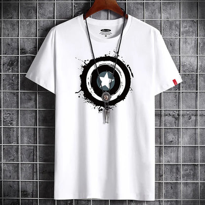 Oversized anime fitness T-shirt for men in goth punk style, featuring bold graphic design, available in S to 6XL.