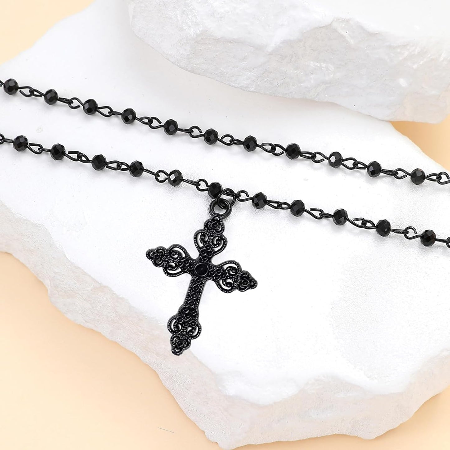Layered Gothic cross necklace by Haceolhada featuring punk-style chokers, perfect for women and holiday gift-giving.