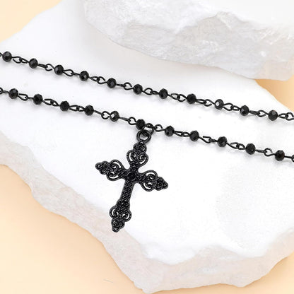 Layered Gothic cross necklace by Haceolhada featuring punk-style chokers, perfect for women and holiday gift-giving.
