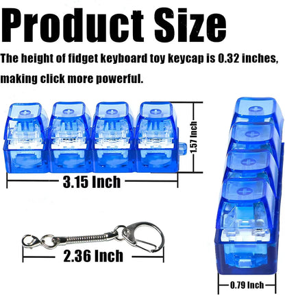 4-In-1 Keyboard Clicker Fidget Toy - Stress Relief Keychain for Fun & Focus