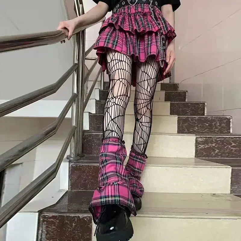 Gothic Big Spider Silk Stockings - Vintage Dark Fishnet Pantyhose for Emo & Alternative Styles