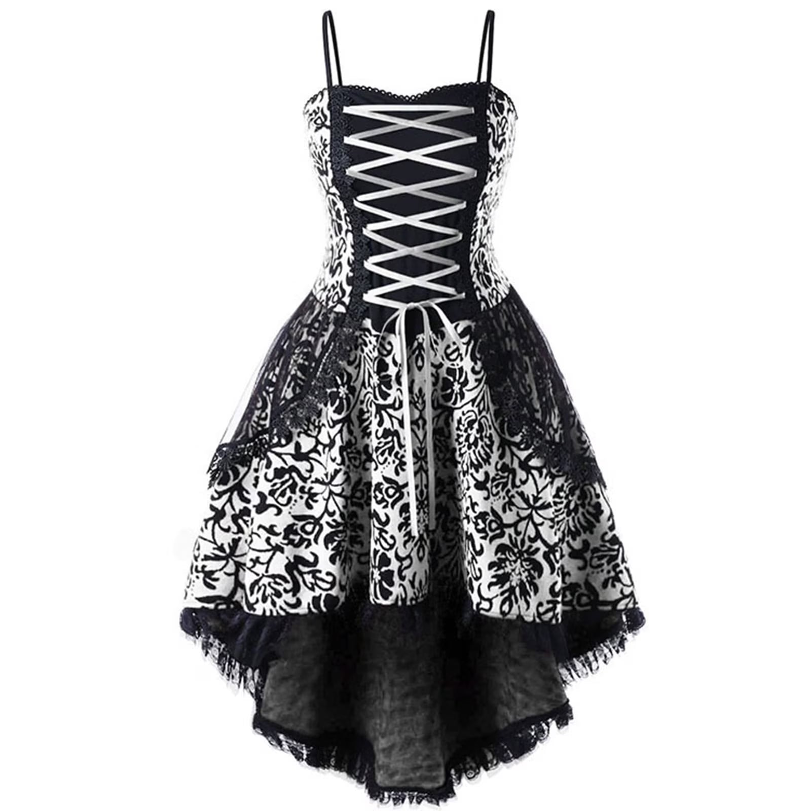 Plus size gothic Victorian corset dress with lace details, steampunk skirt, and masquerade gown style for elegant occasions.