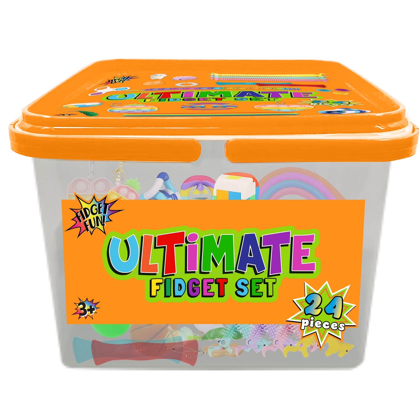 Ultimate 24-Piece Orange Fidget Set for Stress Relief and Focus