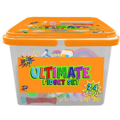 Ultimate 24-Piece Orange Fidget Set for Stress Relief and Focus