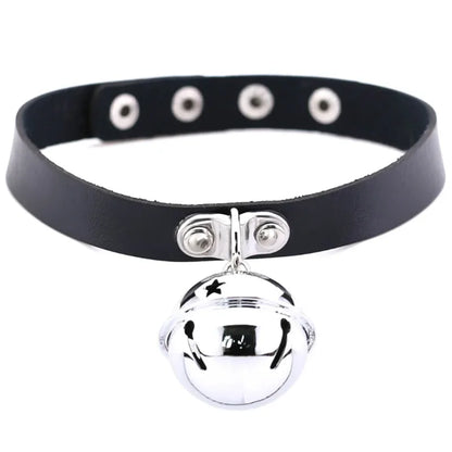 Black PU leather choker with heart rivets, Y2K goth punk necklace, stylish accessory for trendy girls from PressureDen.