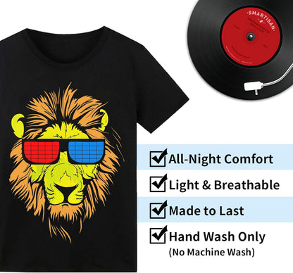 Glow in the Dark Sound-Activated LED T-Shirt for Men - Perfect for Raves, Parties, Concerts, and Halloween Events!