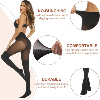 Black MANZI Gothic faux thigh high suspender tights with over-the-knee design, featuring intricate lace and strap details.