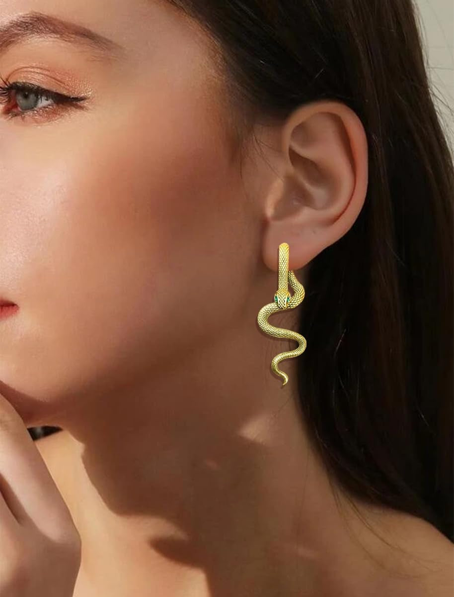 Snake Earrings for Women Snake Jewelry Halloween Gothic Earrings Goth Animal Snakes Drop Dangle Earring Vintage Halloween Accessories