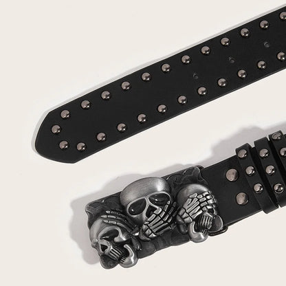 Desinger Belts for Women High Quality Luxury Brand Punk Goth Rivet Black Jeans Unisex Men Belt Paw Skull Buckle Waistband Man