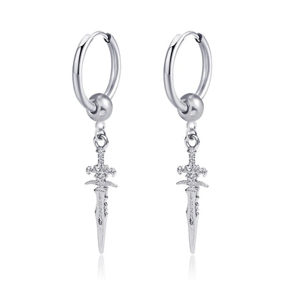 New Punk Stainless Steel Chain Hoop Earrings for Women Men 2021 Trendy Goth Pop Hip Hop Pendants Ear Jewelry Accessories Earring