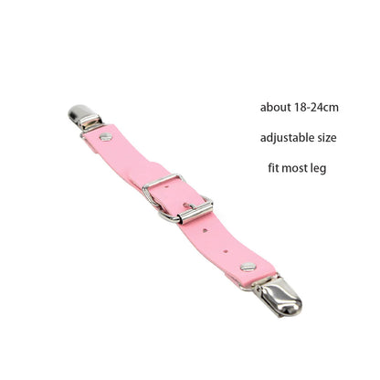 Sexy Leather Heart Belt Elastic Leg Thigh Garter Girl Women Harness Goth Accessories Black Gothic Rivet Punk Anklet