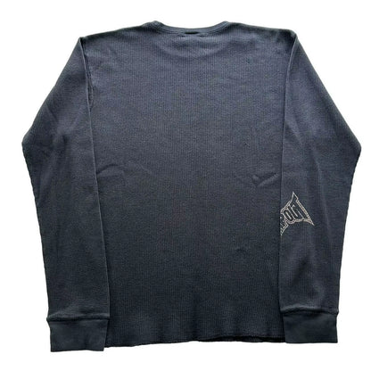 Oversized Y2K retro skull graphic long sleeve T-shirt for men and women, featuring goth autumn style and bold graphic print.
