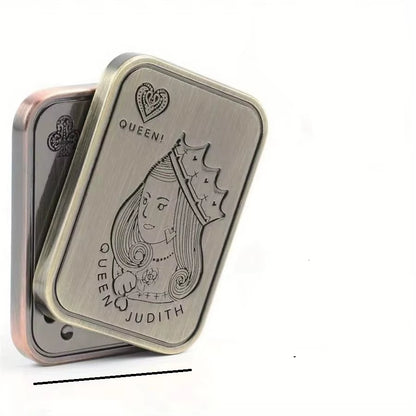 Metal Fidget Slider - Stress Relief Poker Push Card Toy for Office & Desk | Perfect Gift for Adults & Kids
