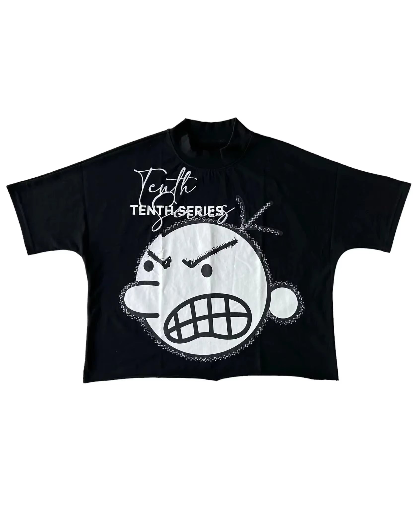 Oversized Y2K retro skull graphic long sleeve T-shirt for men and women, featuring goth autumn style from PressureDen.store.