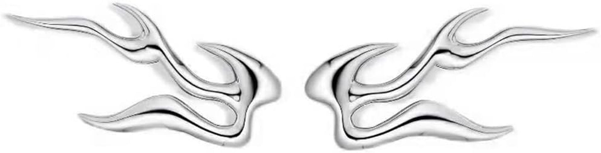 Vintage flame stud earrings by OIDIMS, hypoallergenic S925 sterling silver, lightweight gothic punk jewelry for cosplay and Halloween.