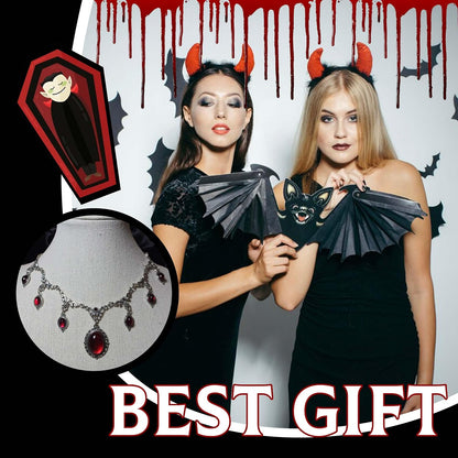 Gothic Red/Black Necklace for Women Blood Charm Necklace Vampire Necklaces Costume Renaissance Costume Women Goth Jewelry Steampunk Cosplay Jewelry Gift for Halloween Party