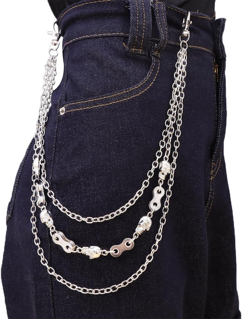 PINKPIN metal skull biker keychain featuring a stylish pink finish, designed as a trendy waist accessory and bag charm.