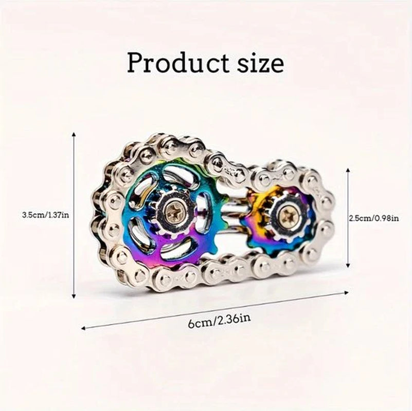 Vibrant Metal Fidget Spinner Toy - Stainless Steel Gear Desk Fidget Spinner for Stress Relief and Focus - Compact Stress Relief Gadget
