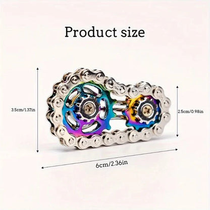 Vibrant Metal Fidget Spinner Toy - Stainless Steel Gear Desk Fidget Spinner for Stress Relief and Focus - Compact Stress Relief Gadget