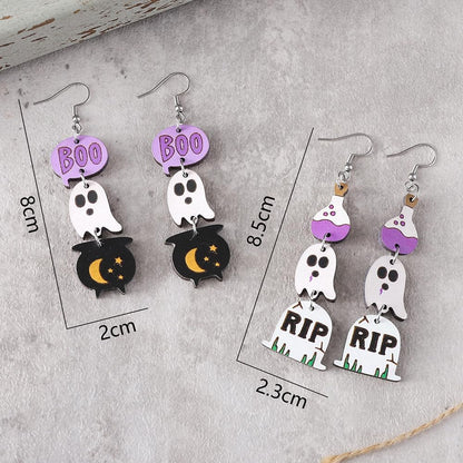 Halloween Earrings for Women Goth Ghost Drop Dangle Earrings Punk Pumpkin Earring Witch Earring Halloween Costume Jewelry Accessories Emo Accessories