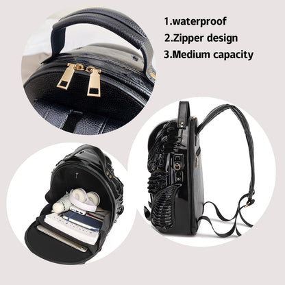 Men's Goth Alien Y2K Xenomorph backpack by CerfoParlen, black outdoor bag with alien and gothic design for stylish use.