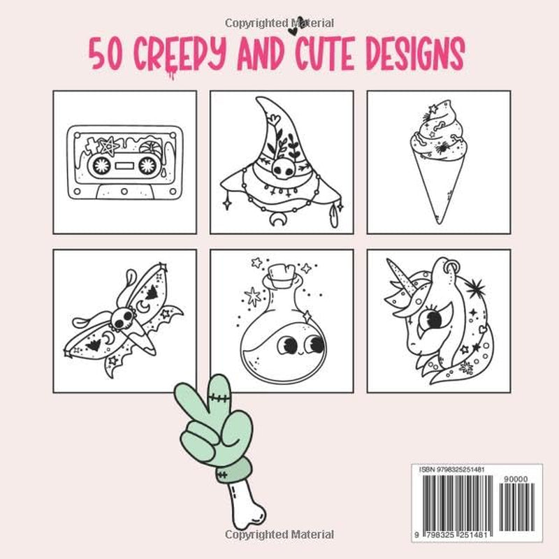 Pastel Goth - Simple Coloring Book for Teens and Adults: Big, Bold, Creepy and Cute Designs to Color and Relax (Big, Bold, Easy and Fun Coloring Books)