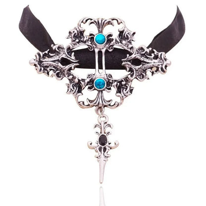 Gothic dragon bat eagle heart rose pendant necklace with intricate metal design, suitable for men and women, perfect for gothic fashion.