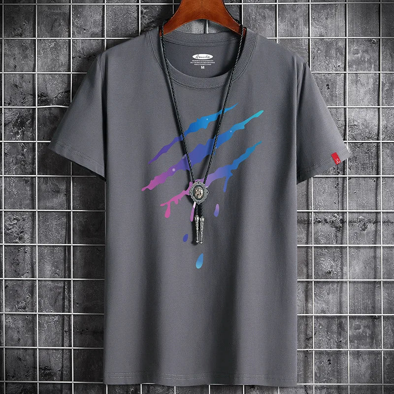 Men's vintage graphic T-shirt featuring anime and goth-inspired designs, oversized fit, in various sizes from S to 6XL.