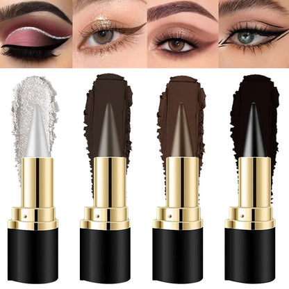 4Pcs Ultra-Pigmented Black Brown Silver Gray Eyeliner – Delineador De Ojos for Bold, Goth-Inspired Looks, Waterproof Long-Lasting & Intense Color for Dramatic and Smoky Eyes Halloween Makeup