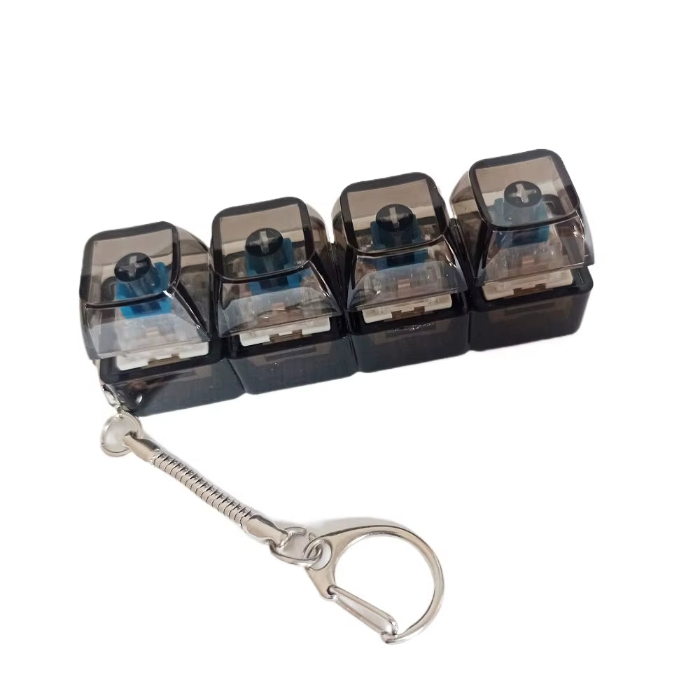 4-In-1 Keyboard Clicker Fidget Toy - Stress Relief Keychain for Fun & Focus