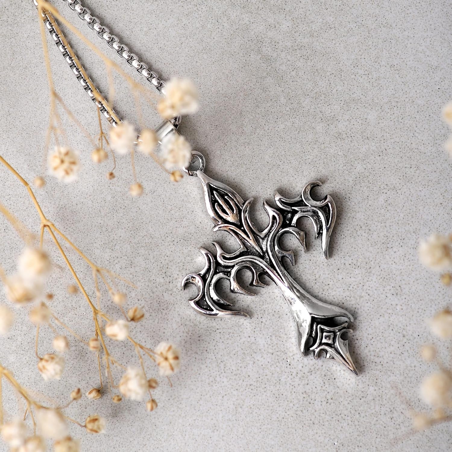 Gothic Cross Necklace, Goth Emo Punk Grunge Necklace, Costume Jewelry, Halloween Christmas Goth Jewelry Gift for Women