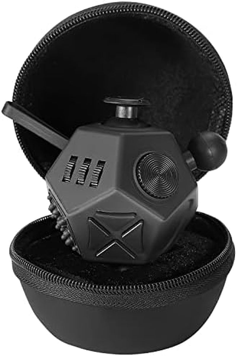 Thefube 12-Sided Fidget Cube - Portable Stress Relief Toy for Kids & Adults - Enhance Focus & Manage Anxiety - Includes Carry Case - Ideal for ADHD & ADD