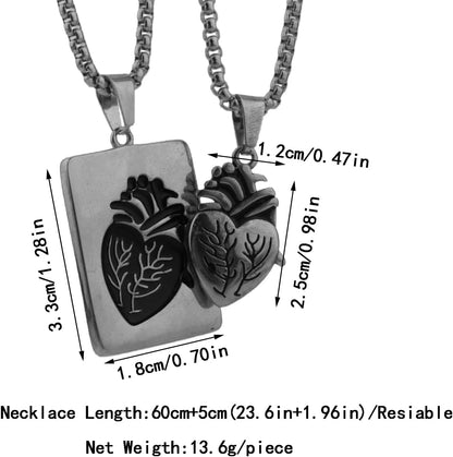 Gothic heart-shaped couples necklace set by Scddboy featuring matching pendants for him and her, ideal friendship jewelry.