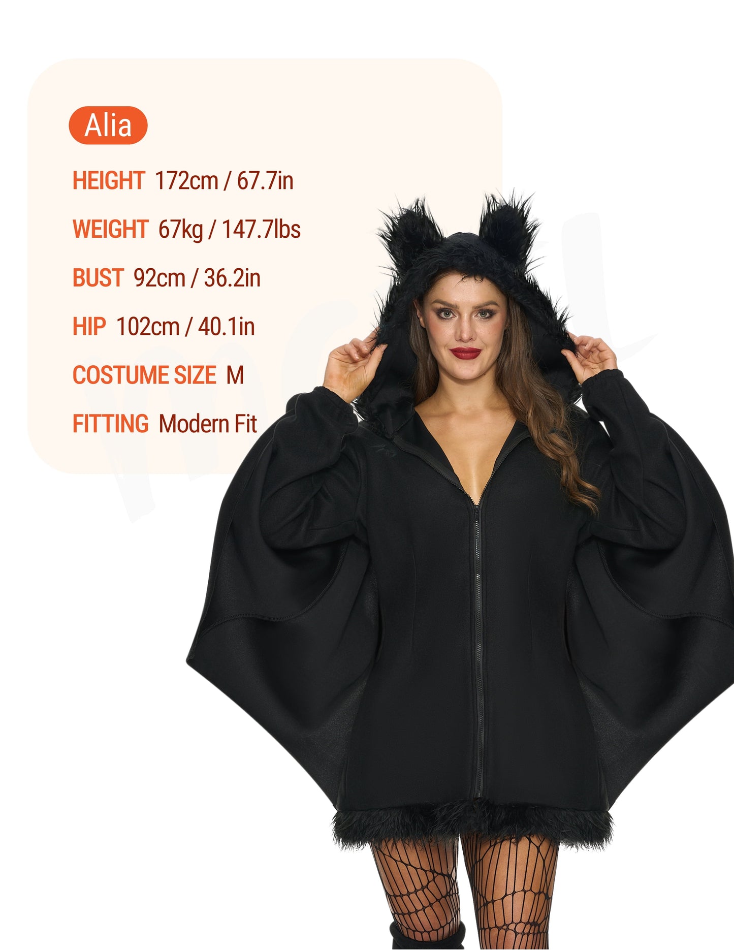 Joyfy Women's Bat Zip Hoodie - Perfect Halloween Costume for Adults, Ideal for Parties and Cosplay