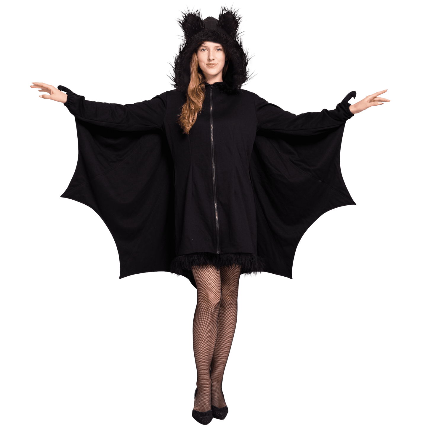 Joyfy Women's Bat Zip Hoodie - Perfect Halloween Costume for Adults, Ideal for Parties and Cosplay