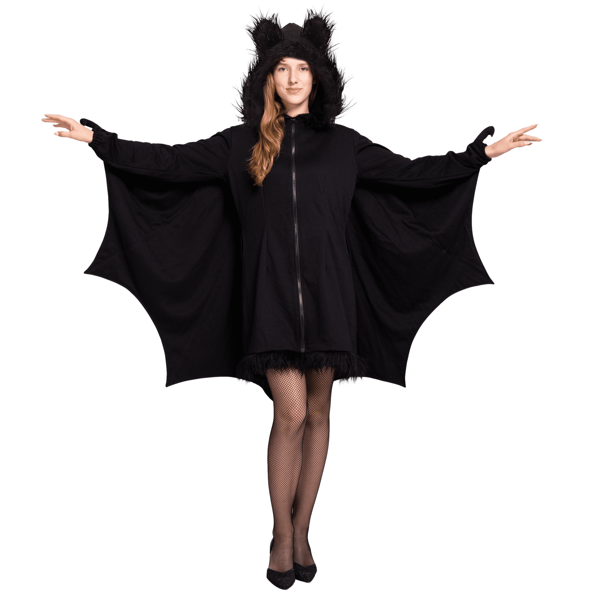 Joyfy Women's Bat Zip Hoodie - Perfect Halloween Costume for Adults, Ideal for Parties and Cosplay