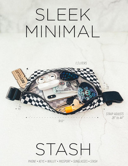 Retro 80s Checkered Crossbody Bags - Stylish Fanny Packs for Men & Women